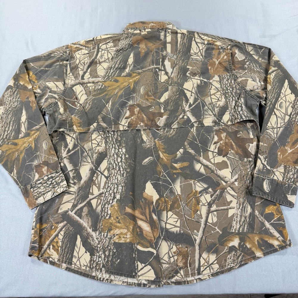 Woolrich Hunting Shirt Mens L Realtree Hardwoods Camo Vented Long Sleeve - Picture 2 of 10